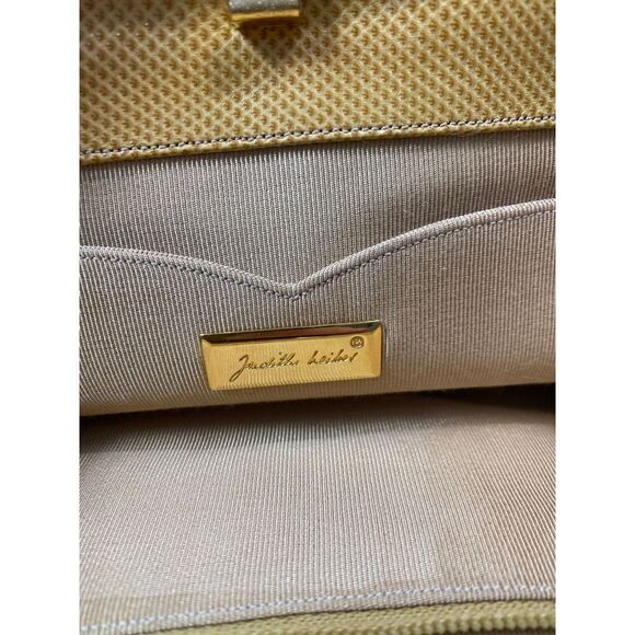 Judith Leiber lizard karung yellow jeweled leather shoulder bag clutch vintage - Picture 5 of 10